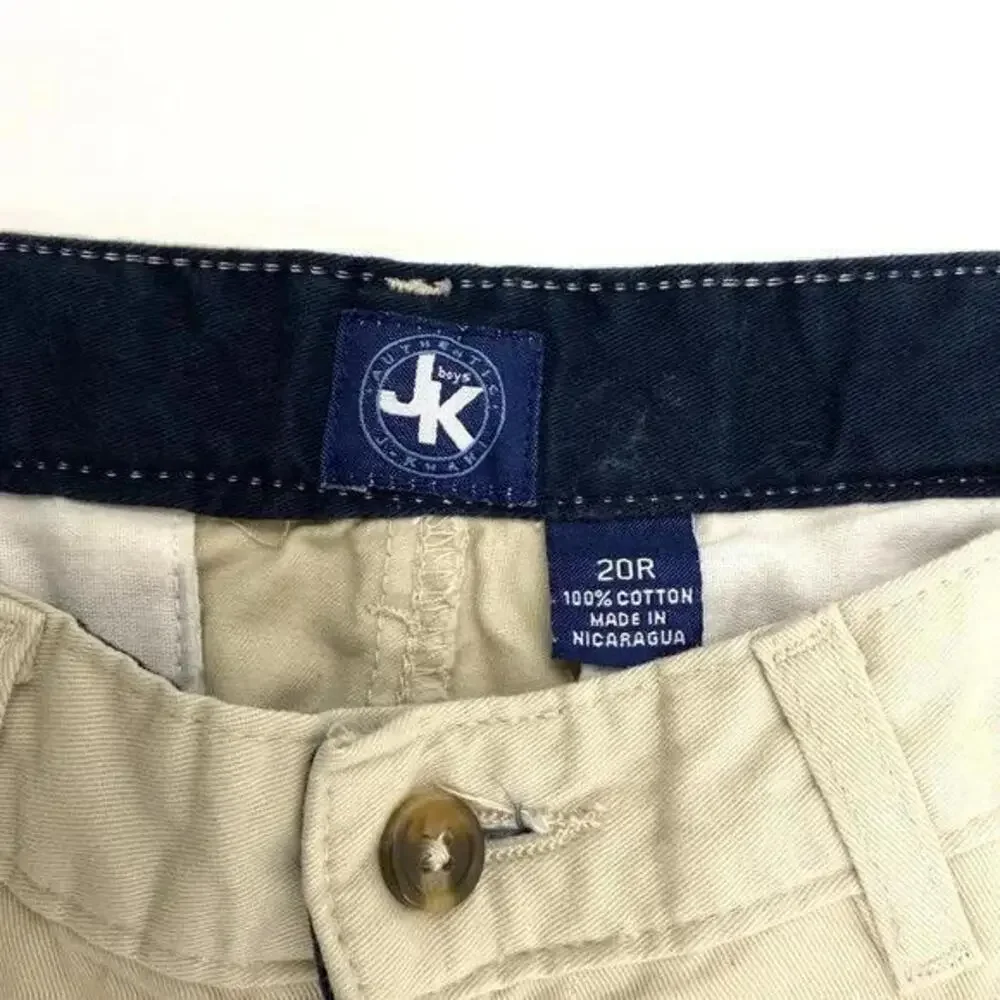 JK Boys straight‎ leg Adjustable Waist Boys Size 20 Chino Khaki Pants